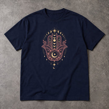 Hamsa Hand T-Shirt – Moon Phases