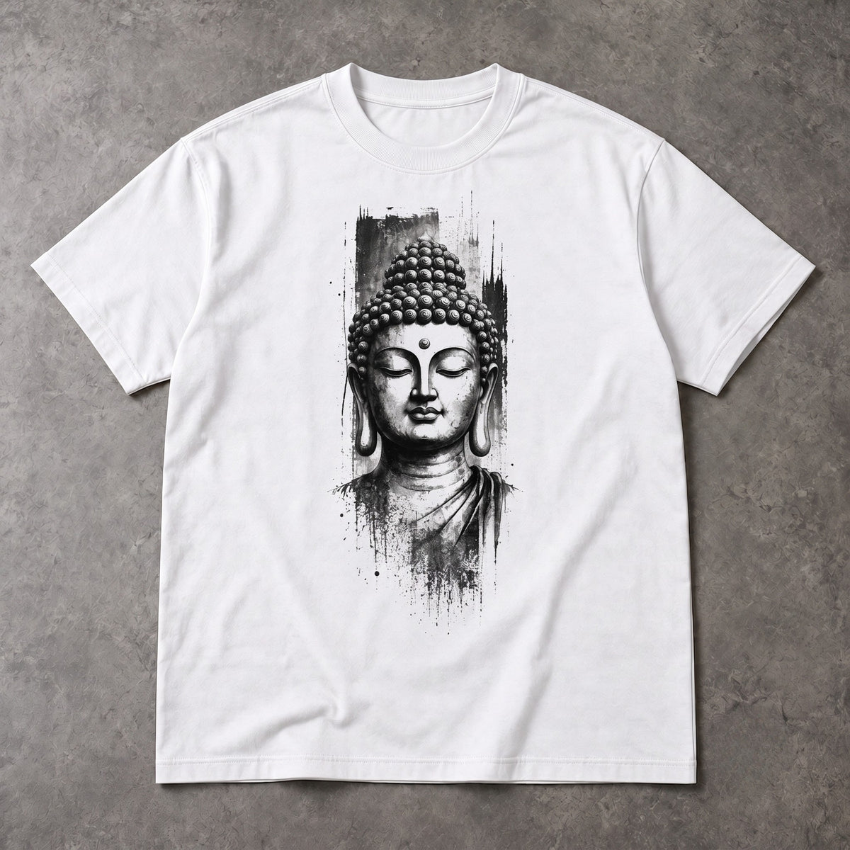 Buddha Portrait T-Shirt – Black Ink