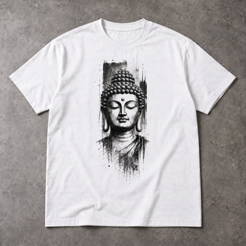 Buddha Portrait T-Shirt – Black Ink