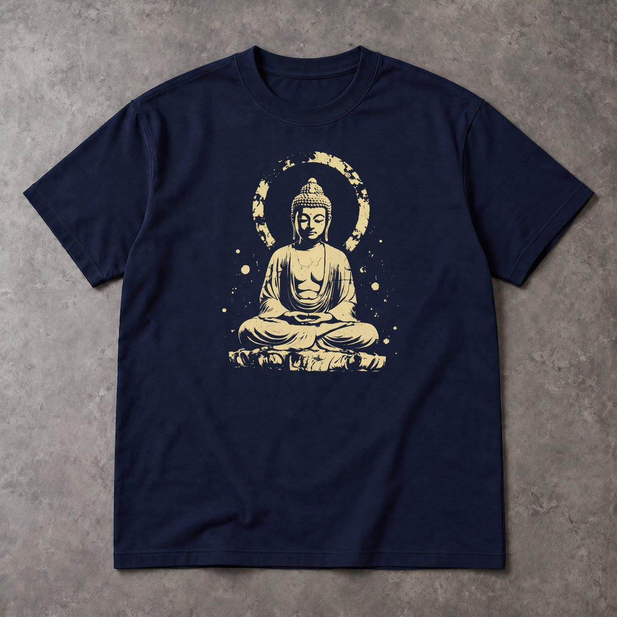 Buddha T-Shirt – Distressed Gold Halo