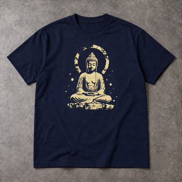 Buddha T-Shirt – Distressed Gold Halo