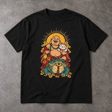 Laughing Buddha T-Shirt – Lucky Cat
