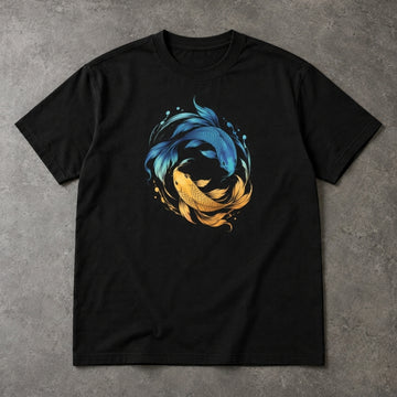 Koi Fish T-Shirt – Blue & Gold