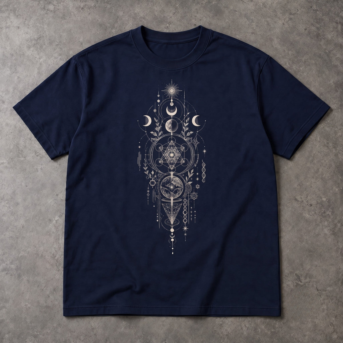 Sacred Geometry T-Shirt – Celestial Moons