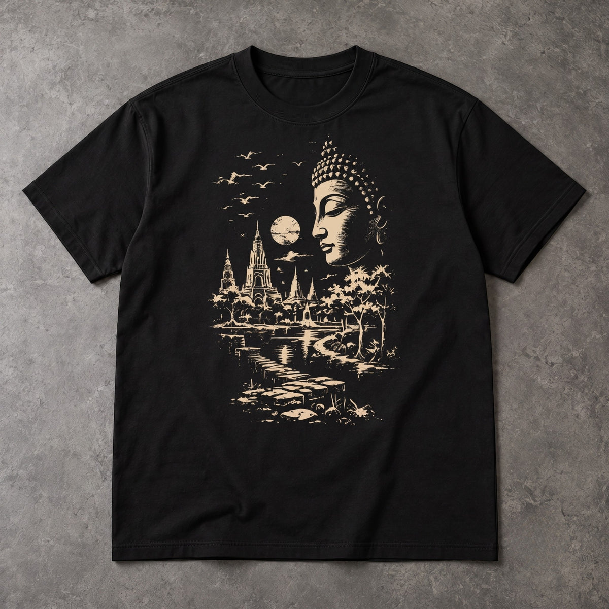 Buddha T-Shirt – Moonlit Temple