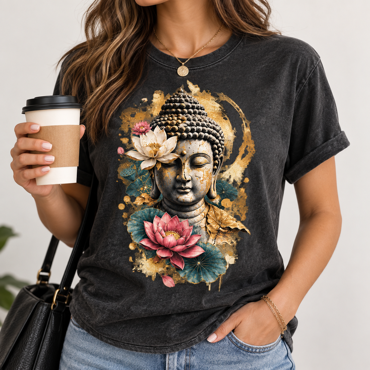 Buddha Lotus T-Shirt – Floral Portrait