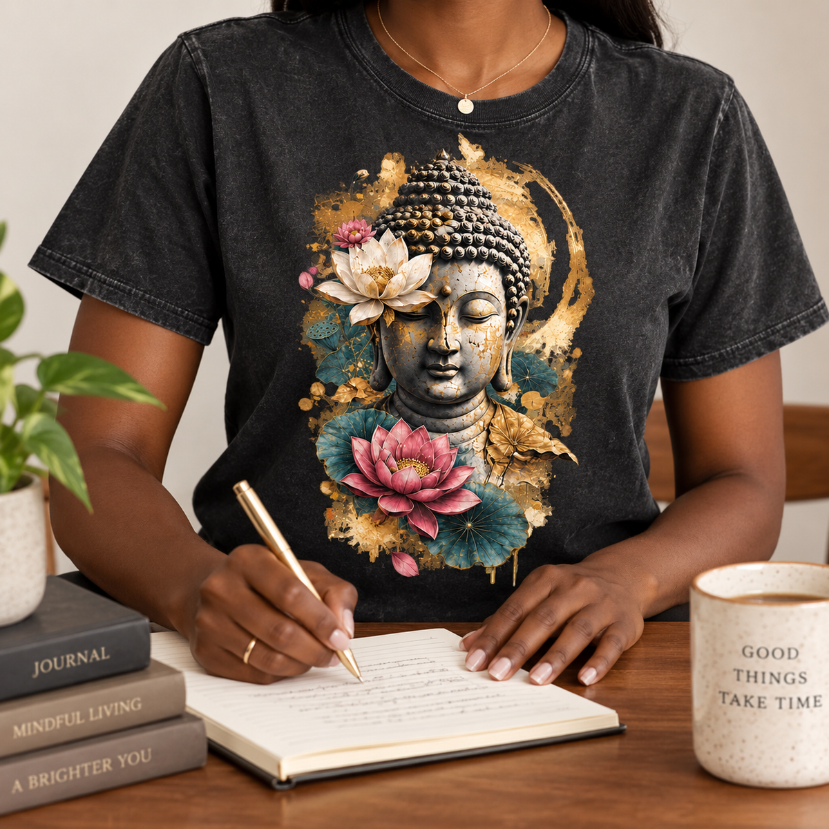 Buddha Lotus T-Shirt – Floral Portrait