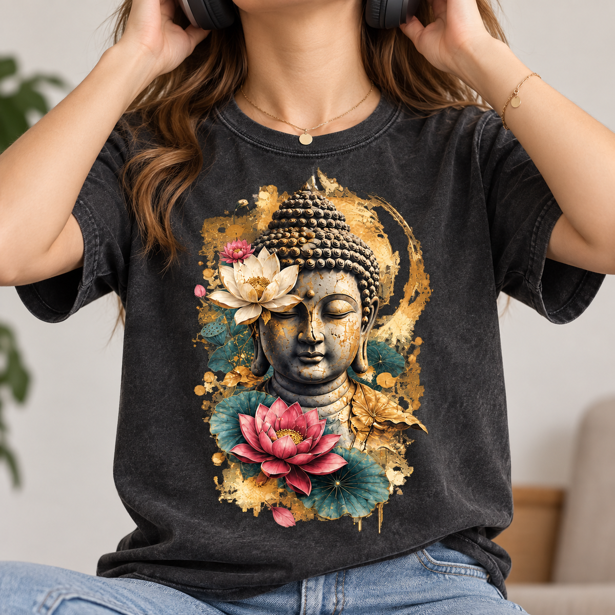 Buddha Lotus T-Shirt – Floral Portrait