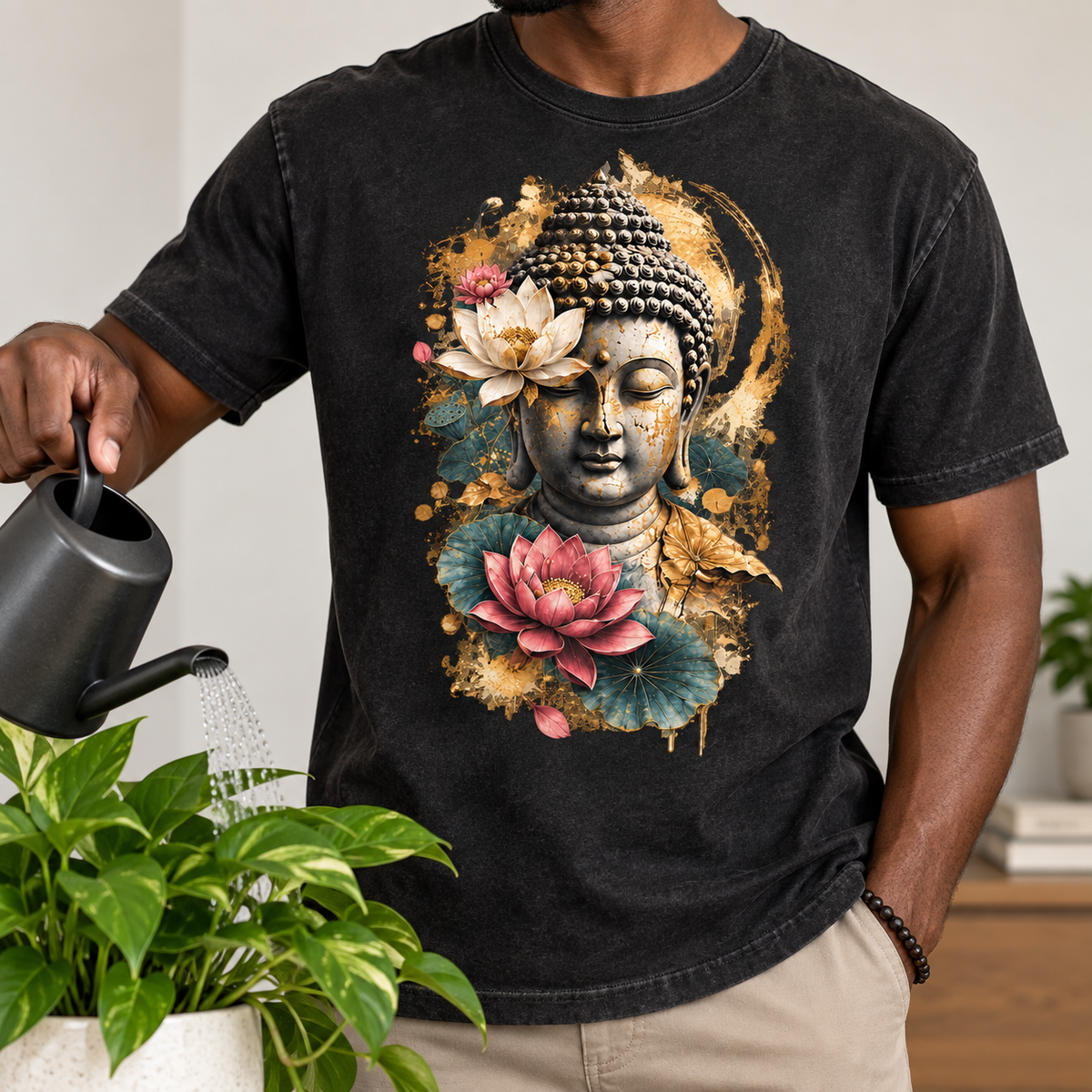 Buddha Lotus T-Shirt – Floral Portrait