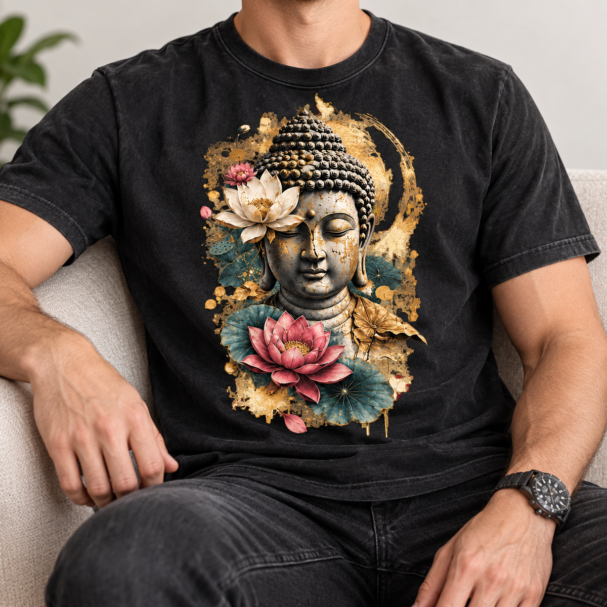 Buddha Lotus T-Shirt – Floral Portrait