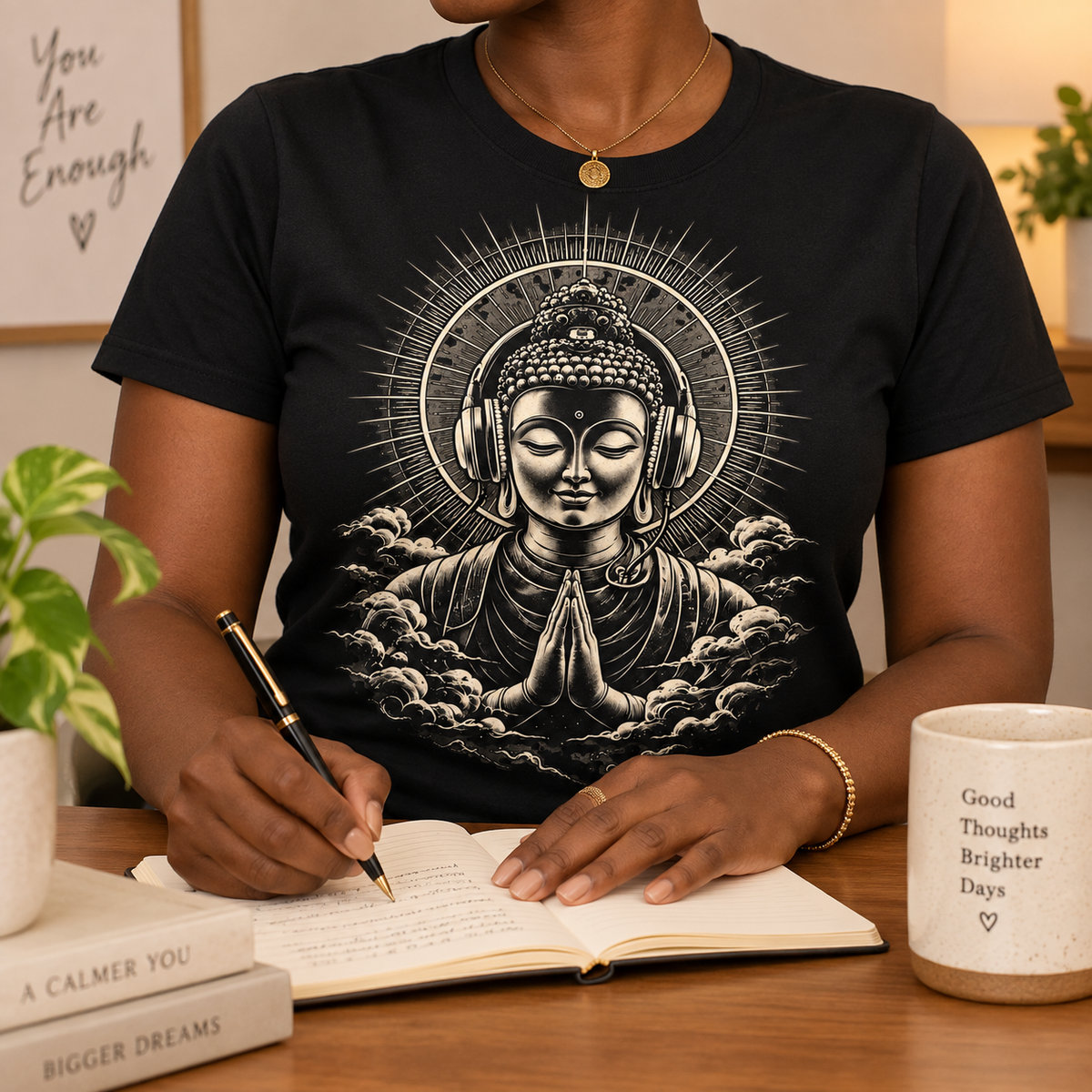 Buddha Headphones T-Shirt – Music Graphic