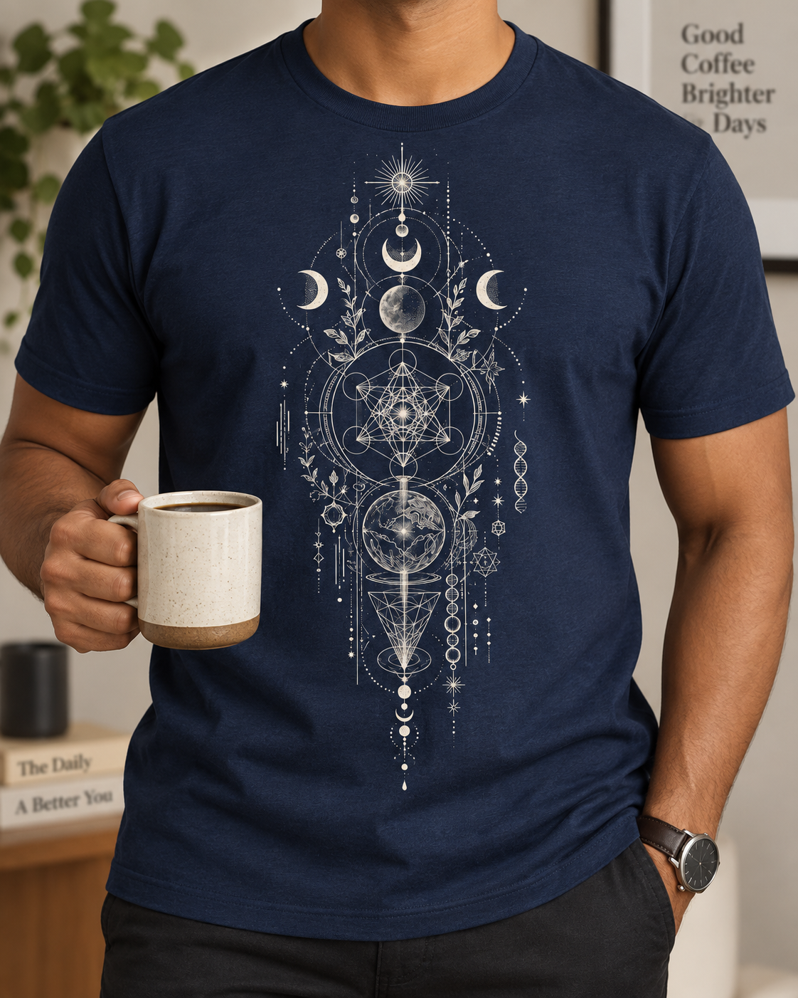 Sacred Geometry T-Shirt – Celestial Moons