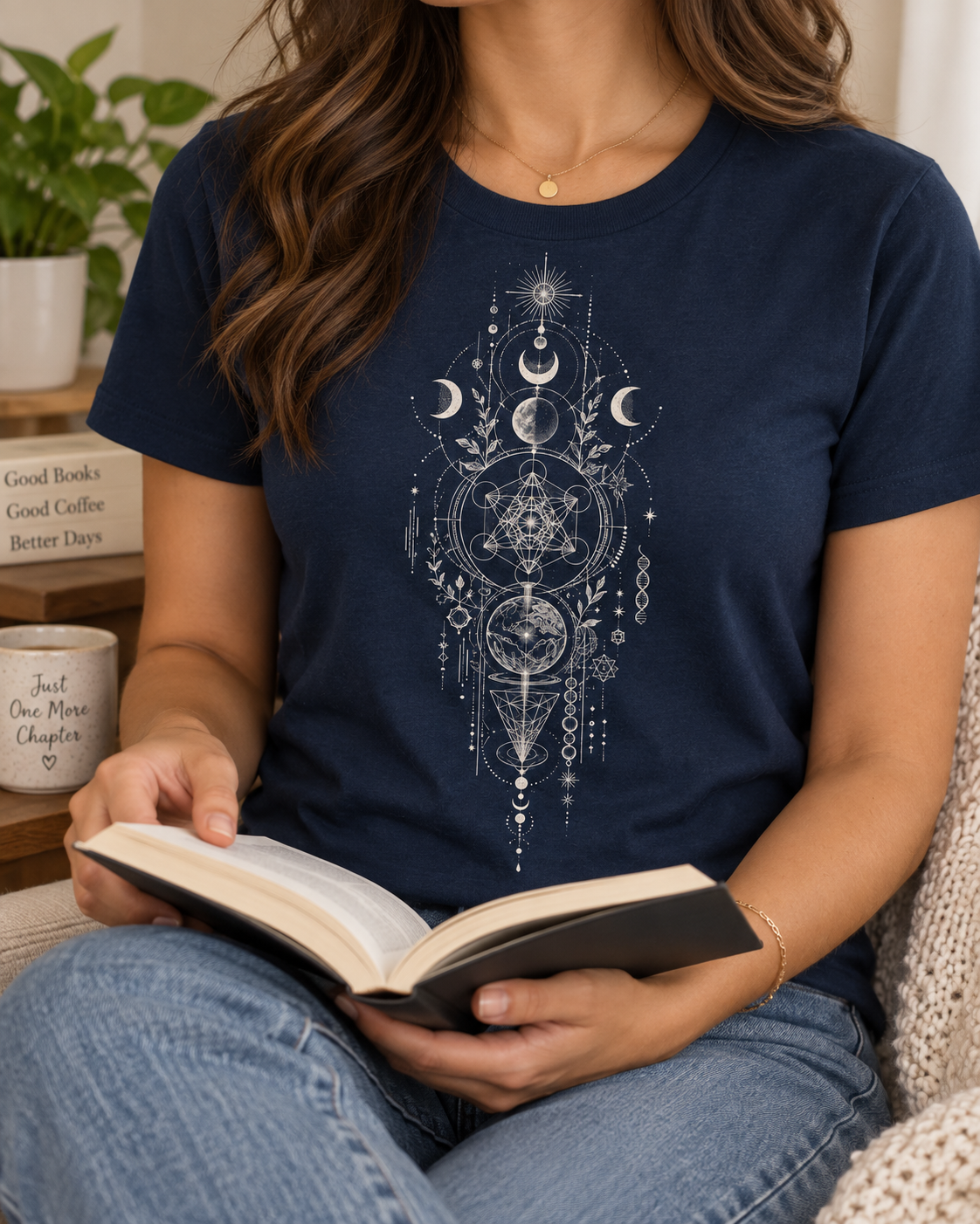 Sacred Geometry T-Shirt – Celestial Moons