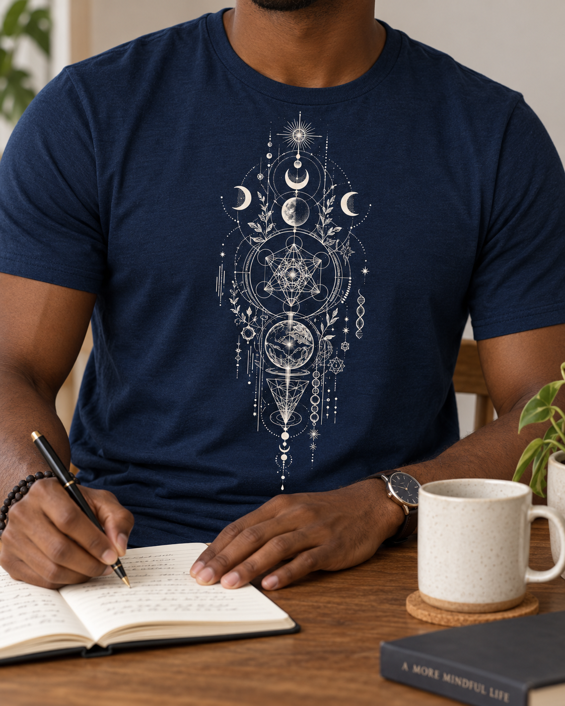 Sacred Geometry T-Shirt – Celestial Moons