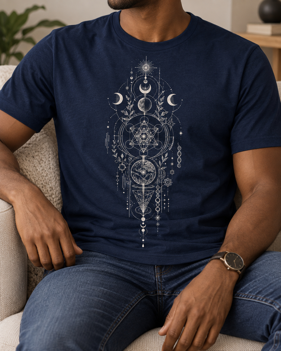 Sacred Geometry T-Shirt – Celestial Moons