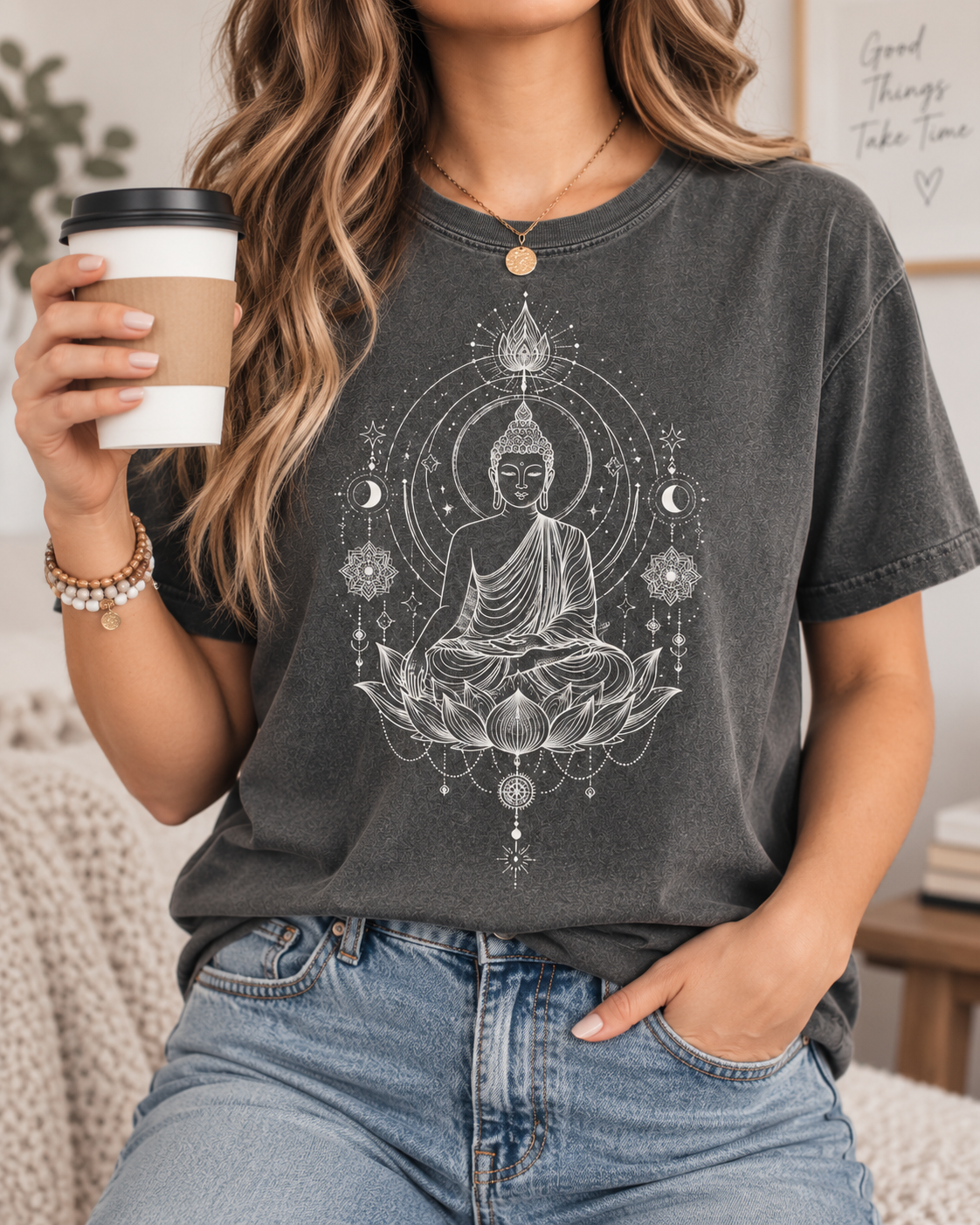 Buddha T-Shirt – Celestial Line Art