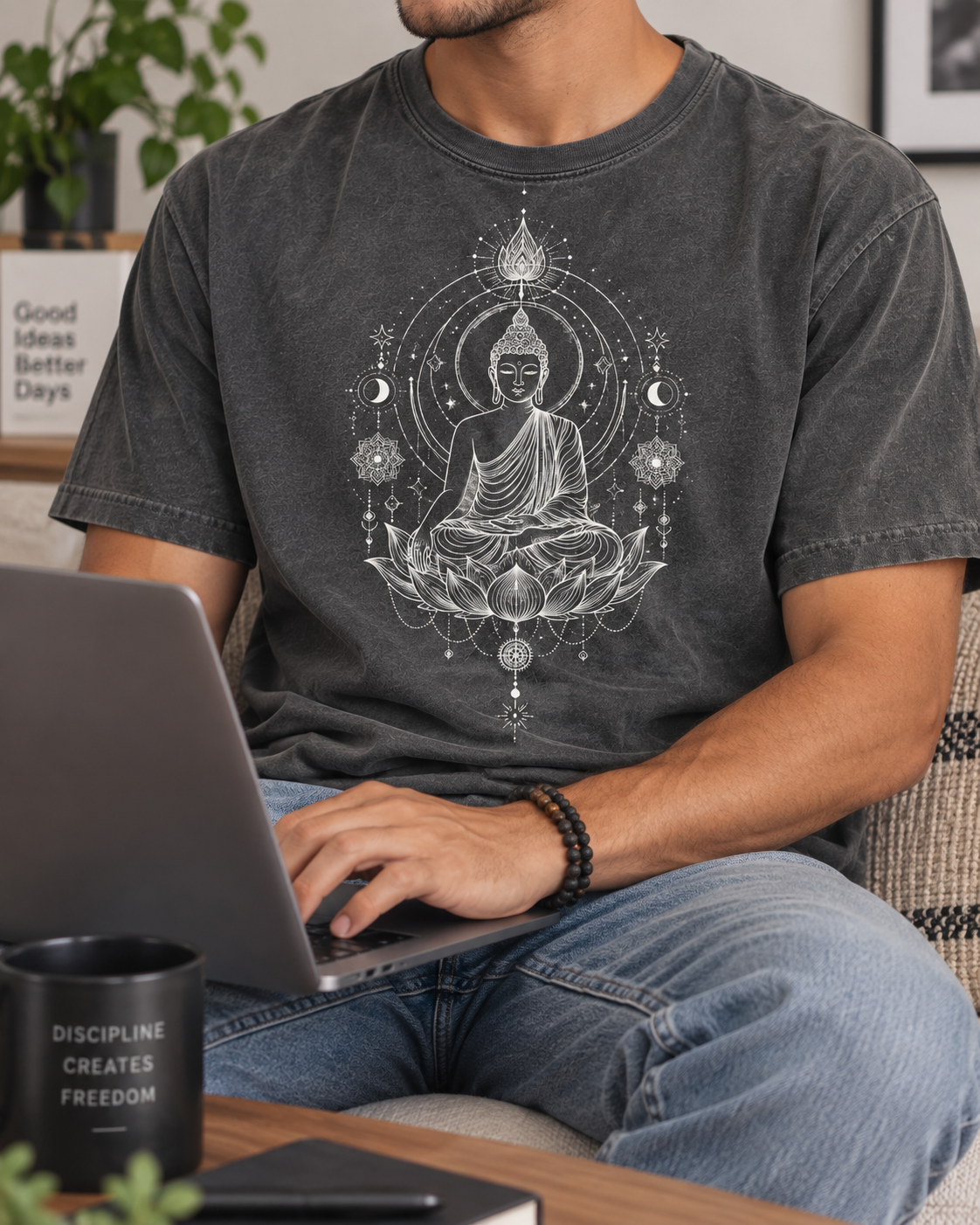 Buddha T-Shirt – Celestial Line Art