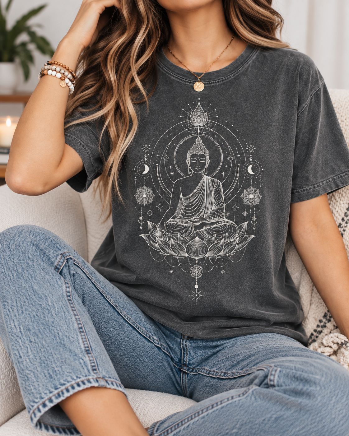 Buddha T-Shirt – Celestial Line Art