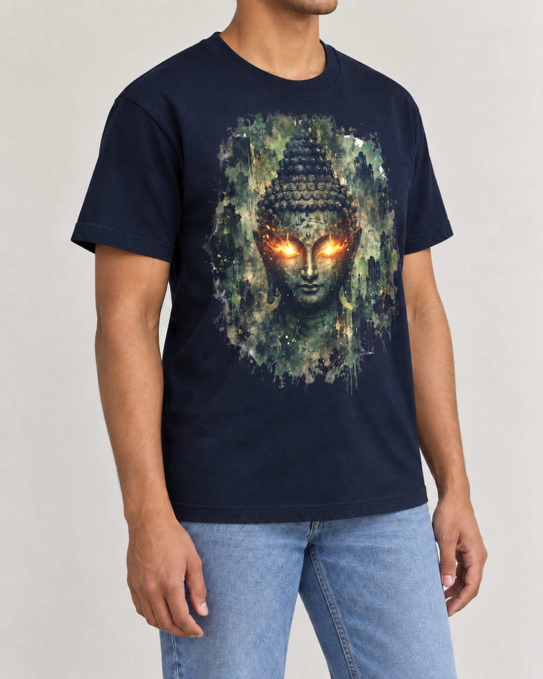Buddha Graphic T-Shirt - Quiet Fire Portrait, Unisex