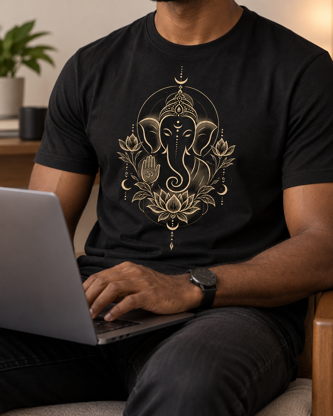 Ganesha T-Shirt – Minimal Lotus