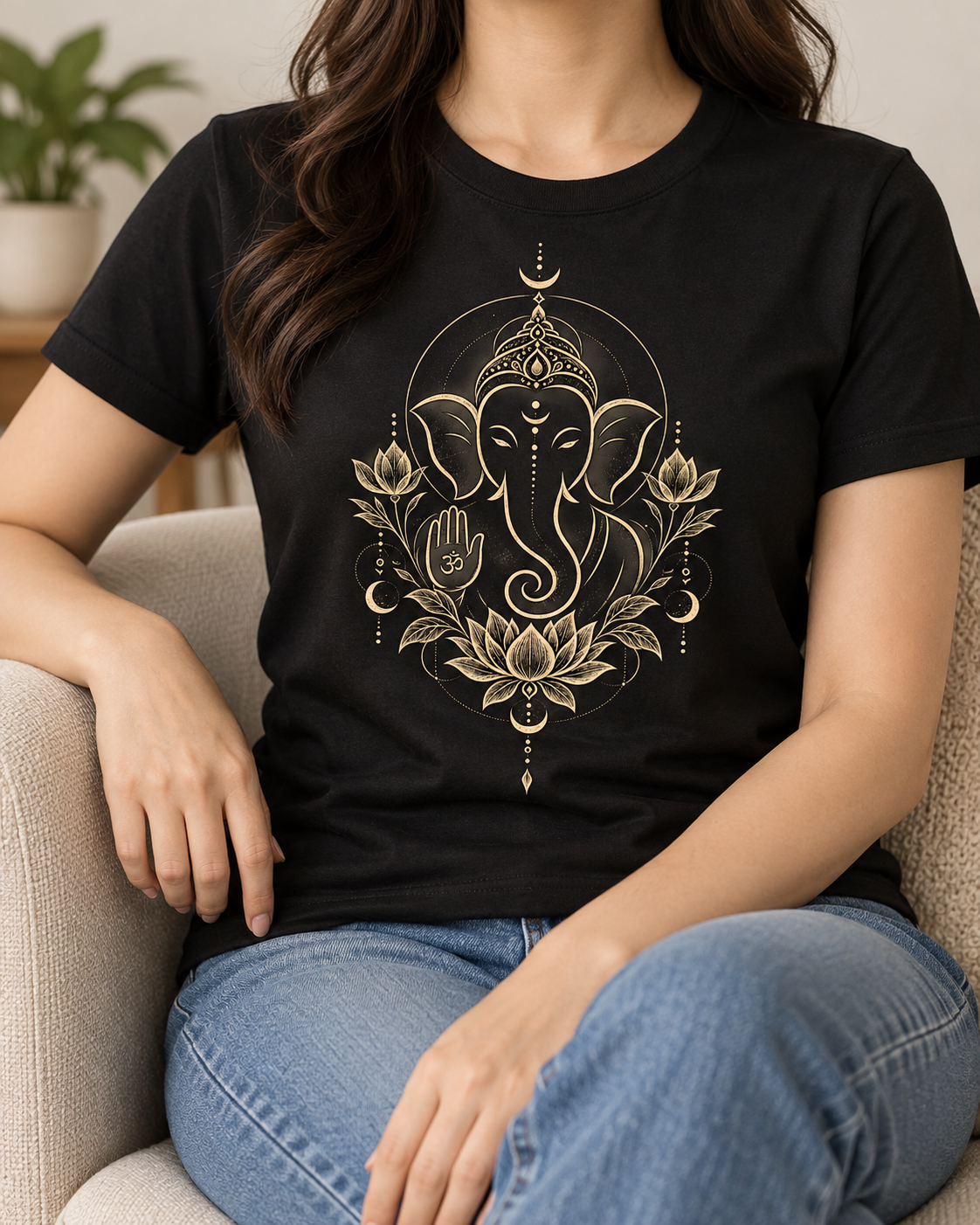 Ganesha T-Shirt – Minimal Lotus