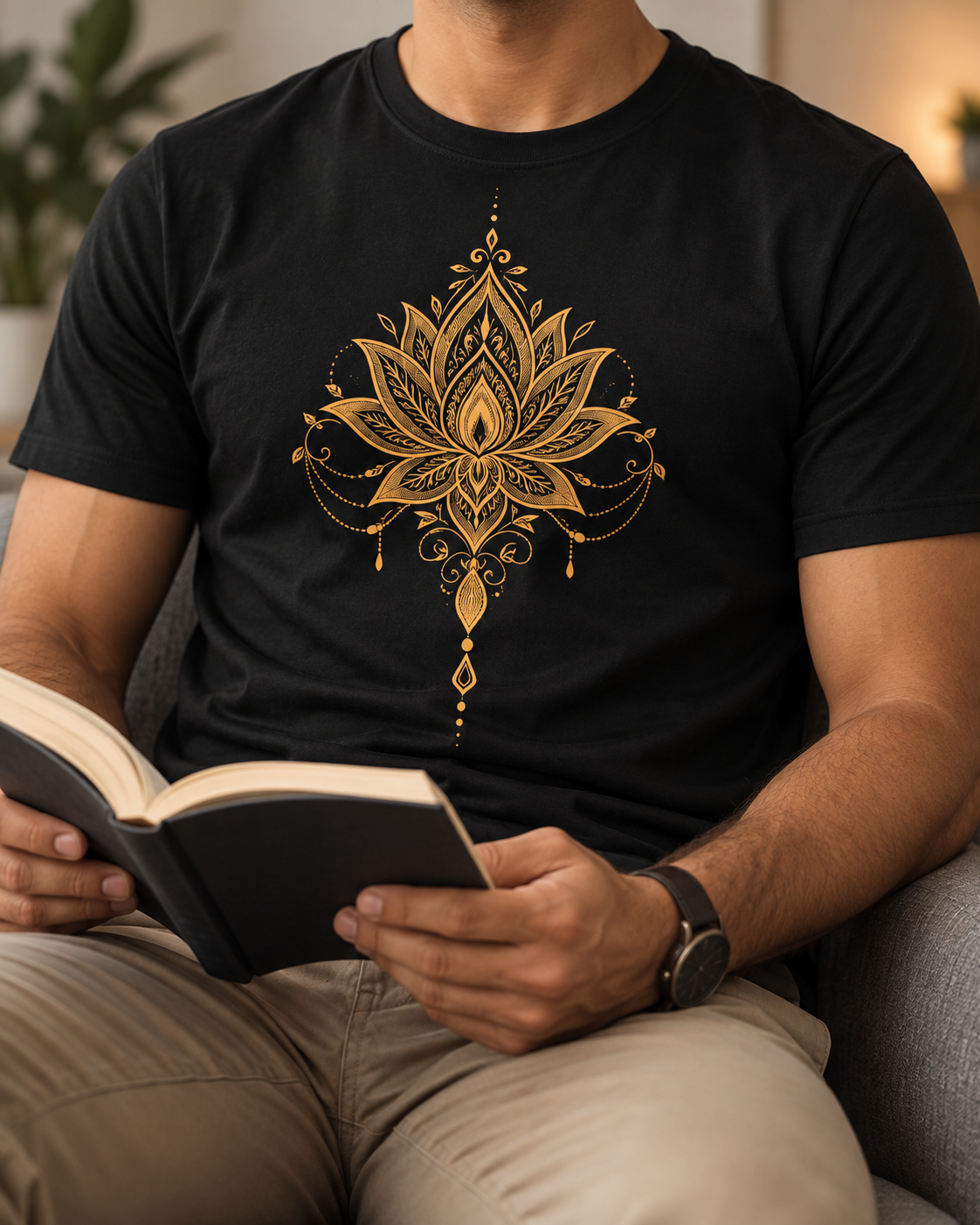 Lotus Flower T-Shirt – Golden Ornament