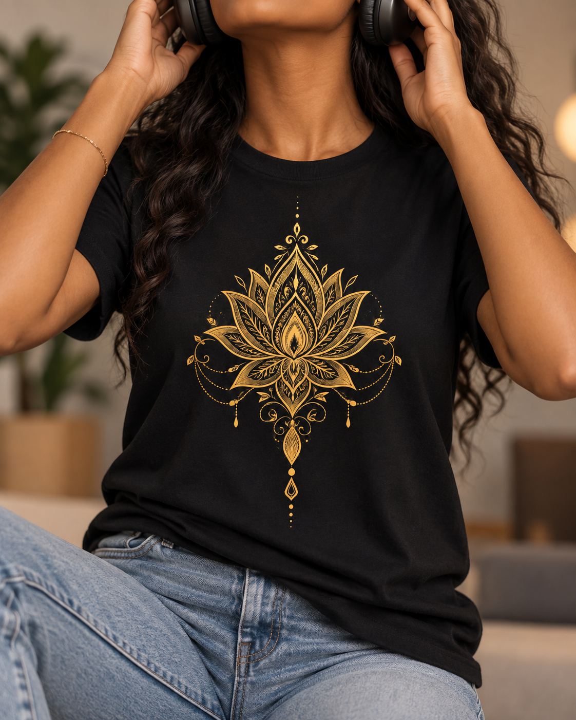 Lotus Flower T-Shirt – Golden Ornament