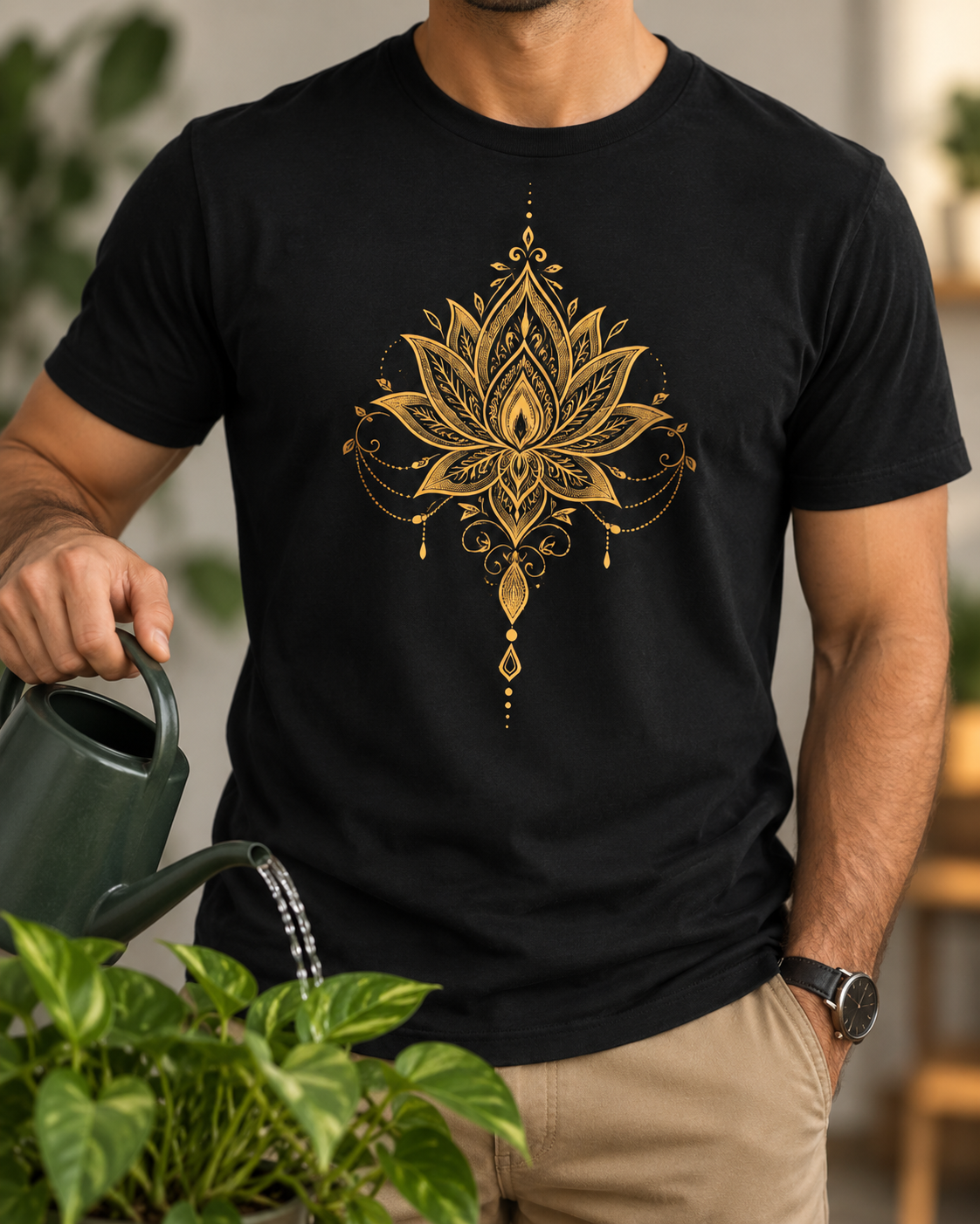 Lotus Flower T-Shirt – Golden Ornament