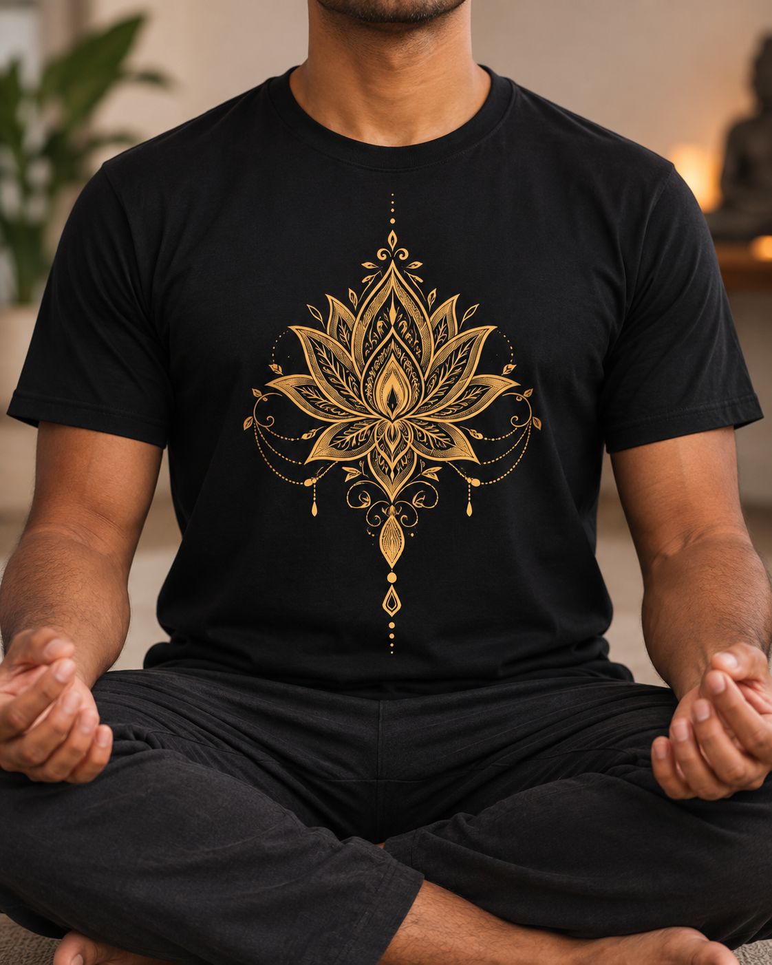 Lotus Flower T-Shirt – Golden Ornament