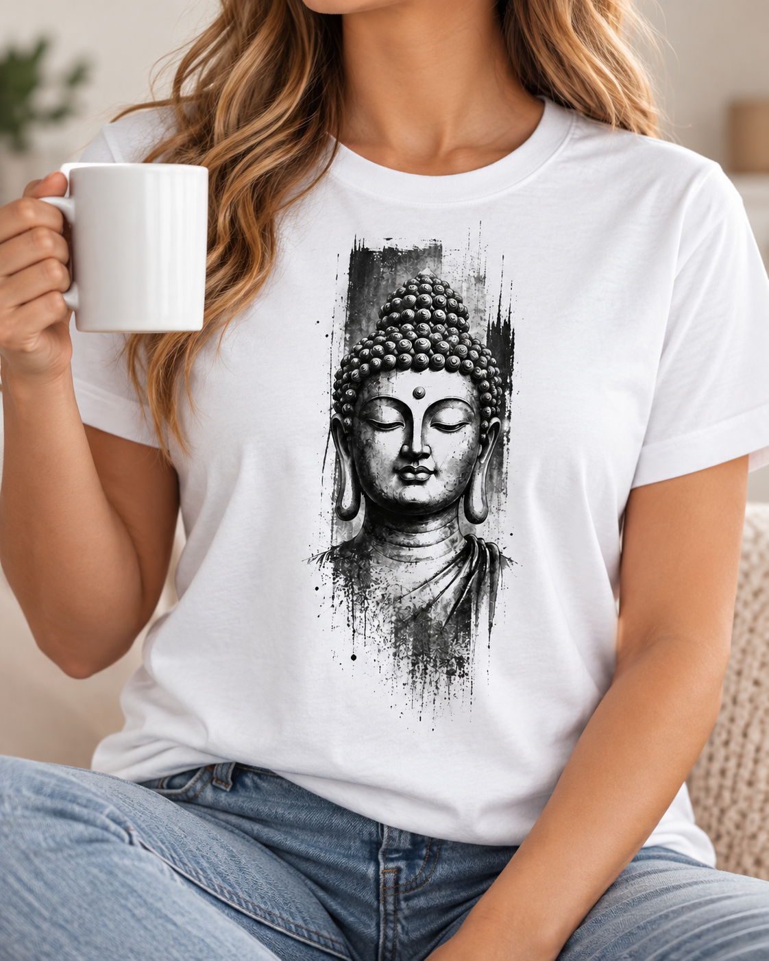 Buddha Portrait T-Shirt – Black Ink