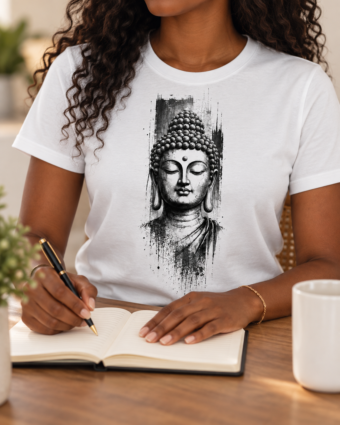 Buddha Portrait T-Shirt – Black Ink