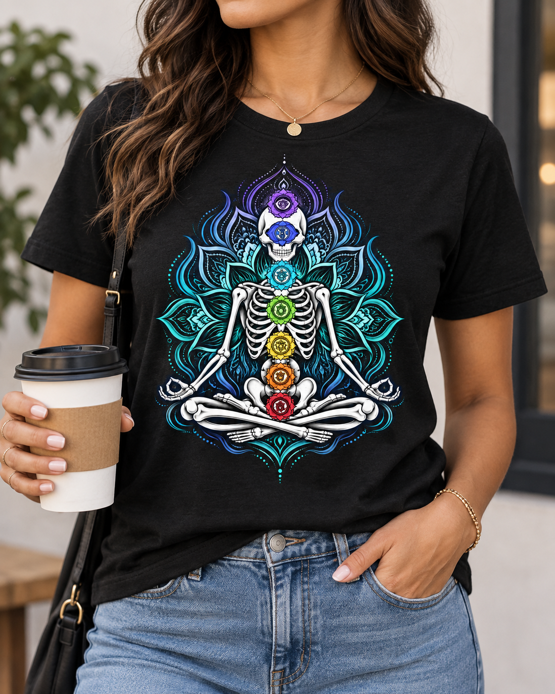 Skeleton Meditation T-Shirt – Chakra Art