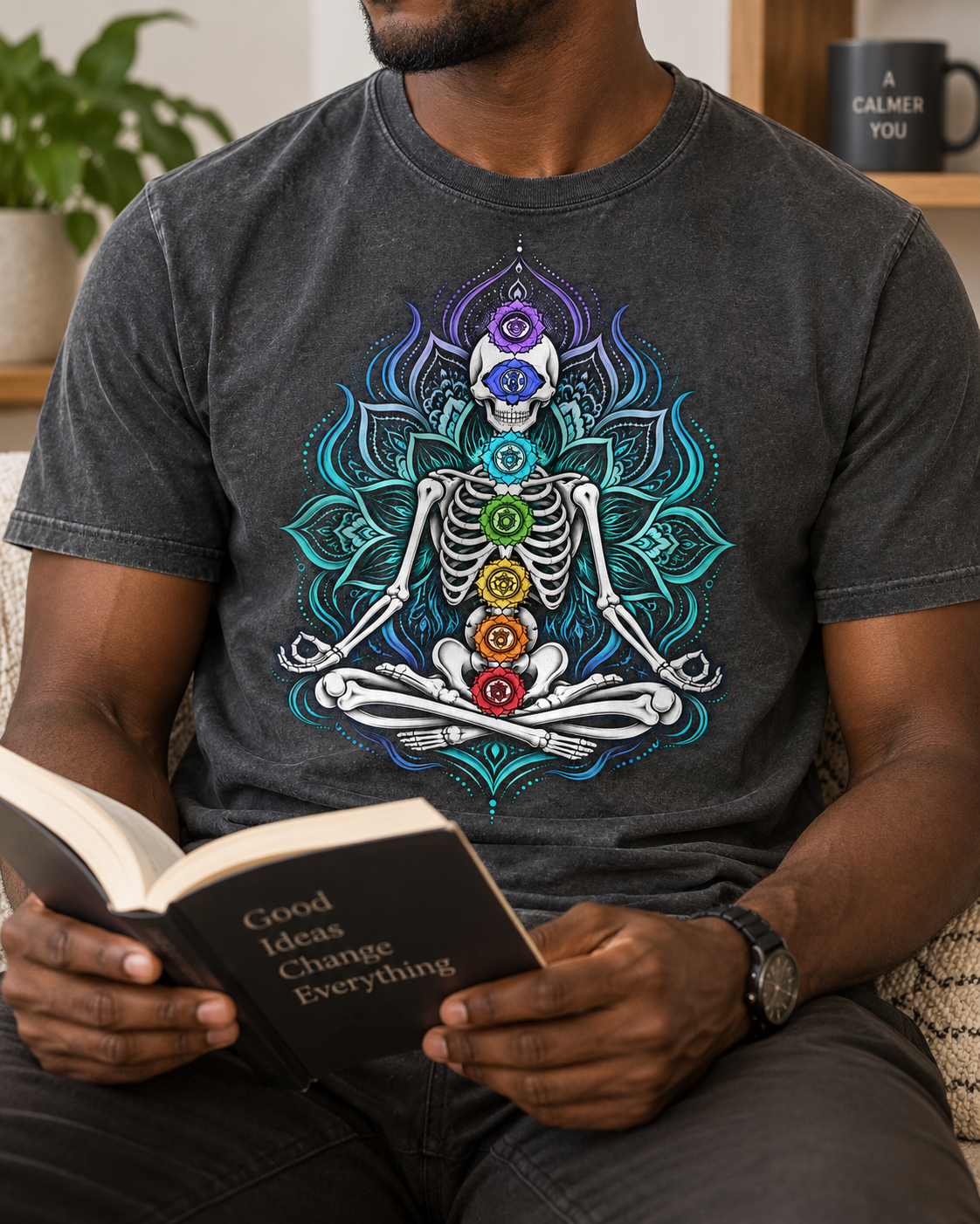 Skeleton Meditation T-Shirt – Chakra Art