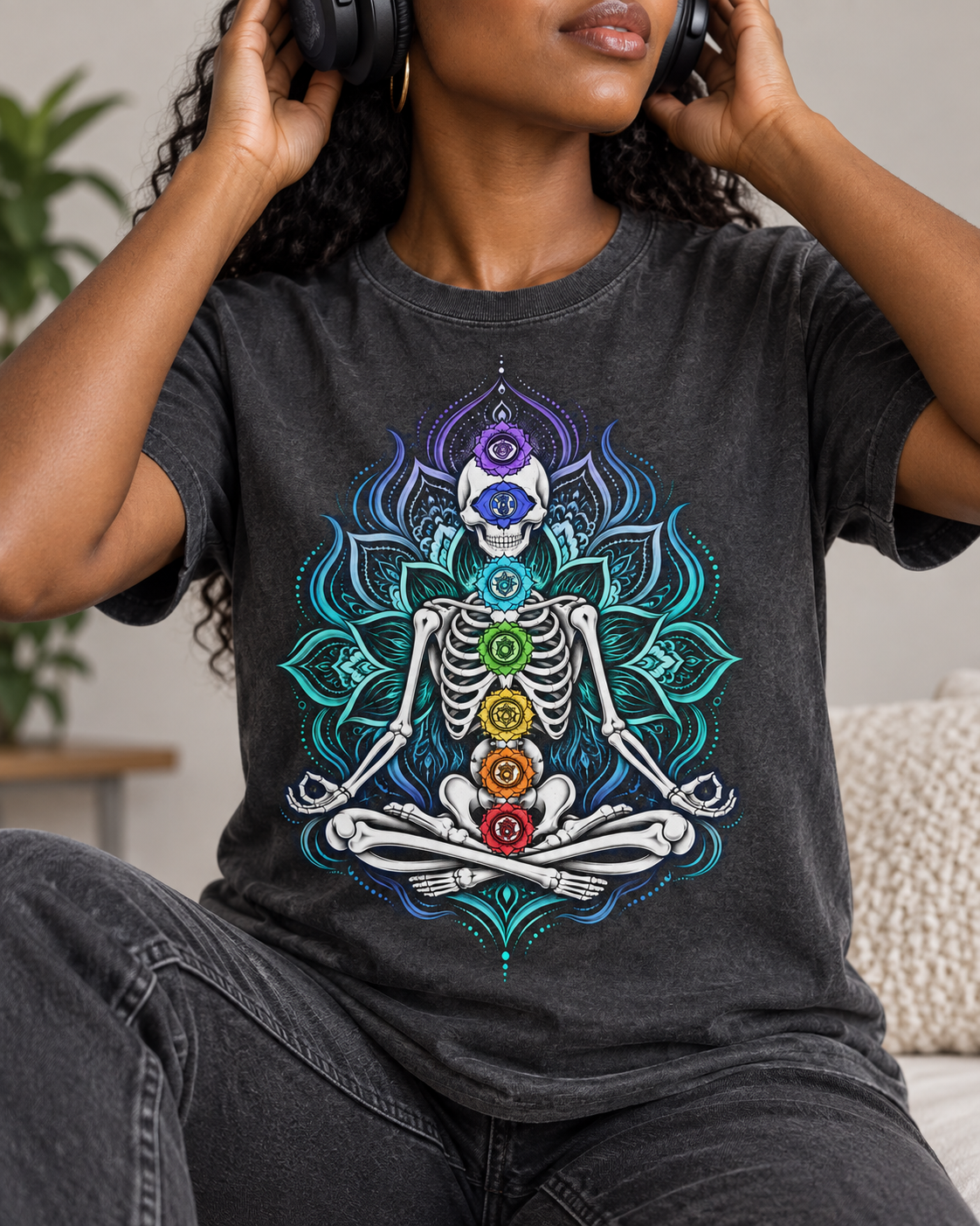 Skeleton Meditation T-Shirt – Chakra Art