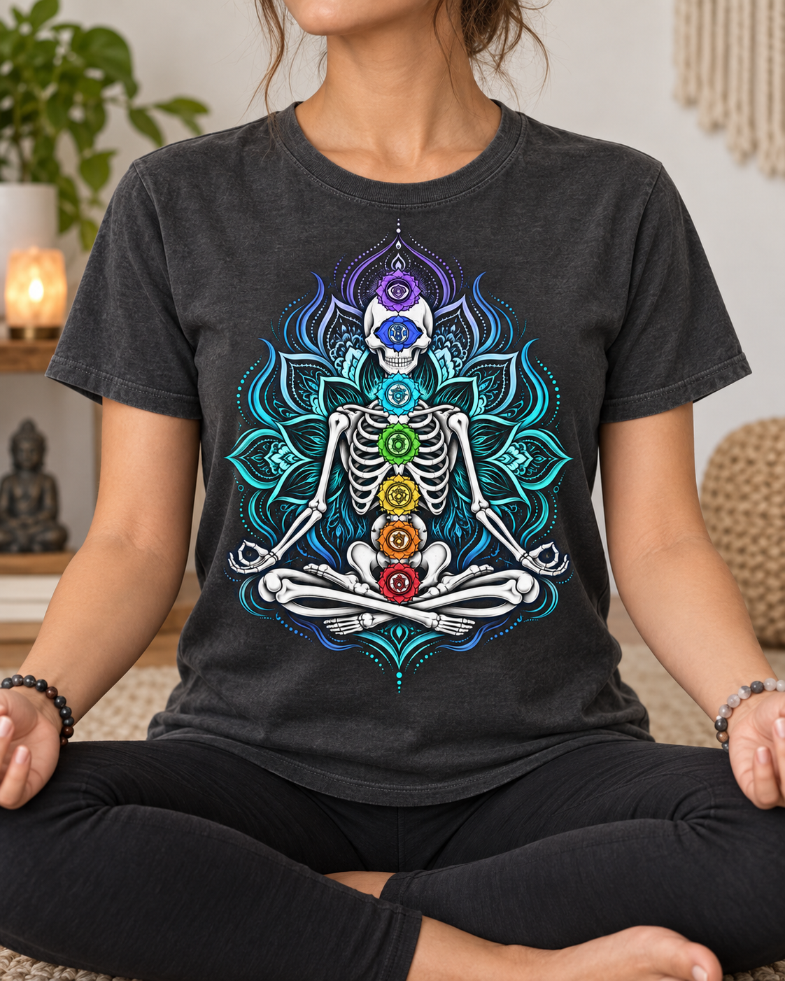 Skeleton Meditation T-Shirt – Chakra Art