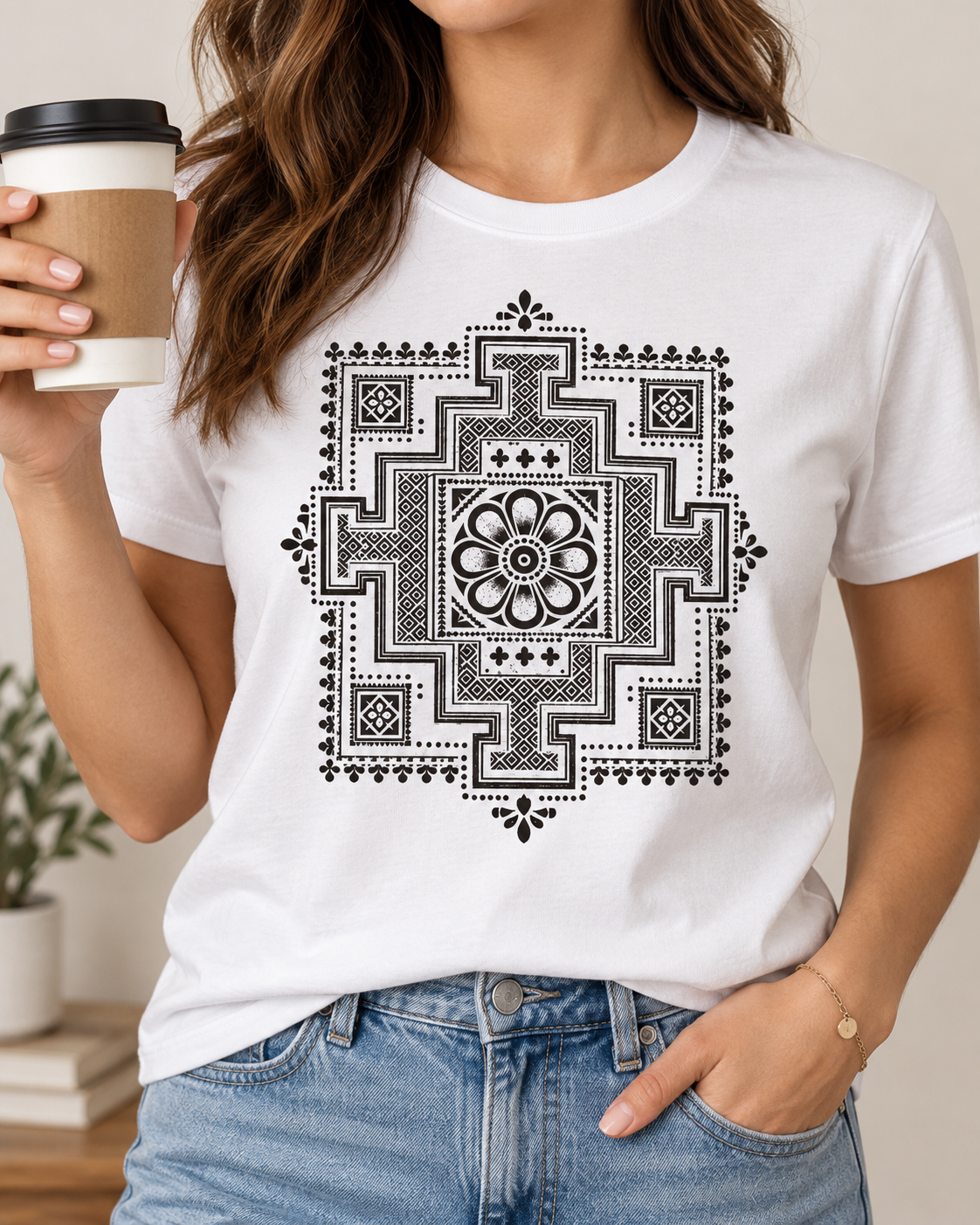 Geometric Mandala T-Shirt – Black Lotus