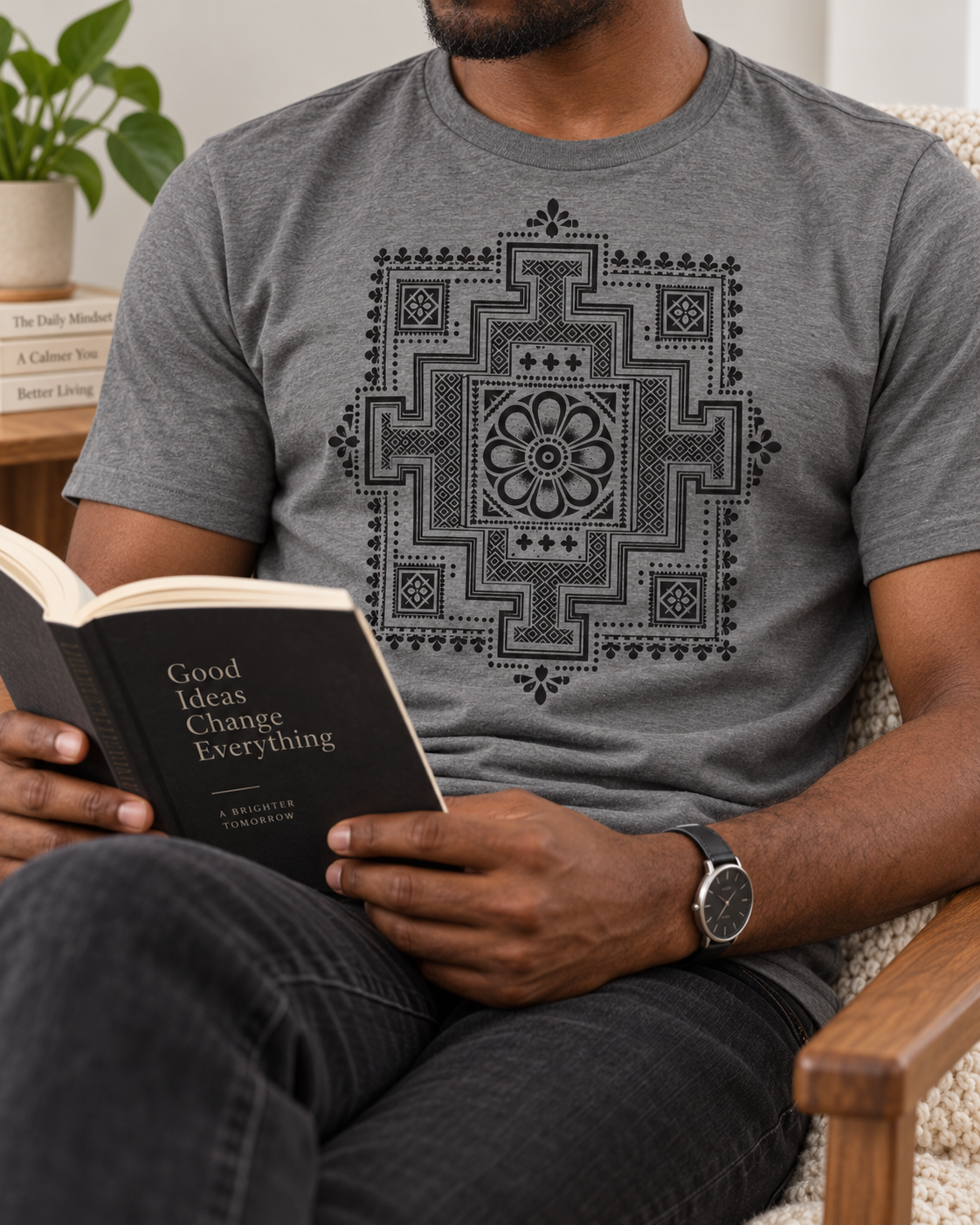 Geometric Mandala T-Shirt – Black Lotus