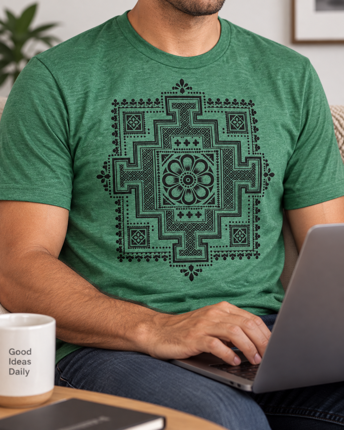 Geometric Mandala T-Shirt – Black Lotus