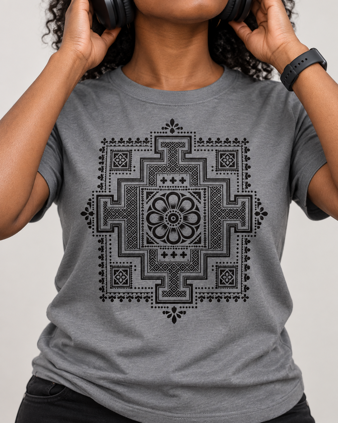 Geometric Mandala T-Shirt – Black Lotus