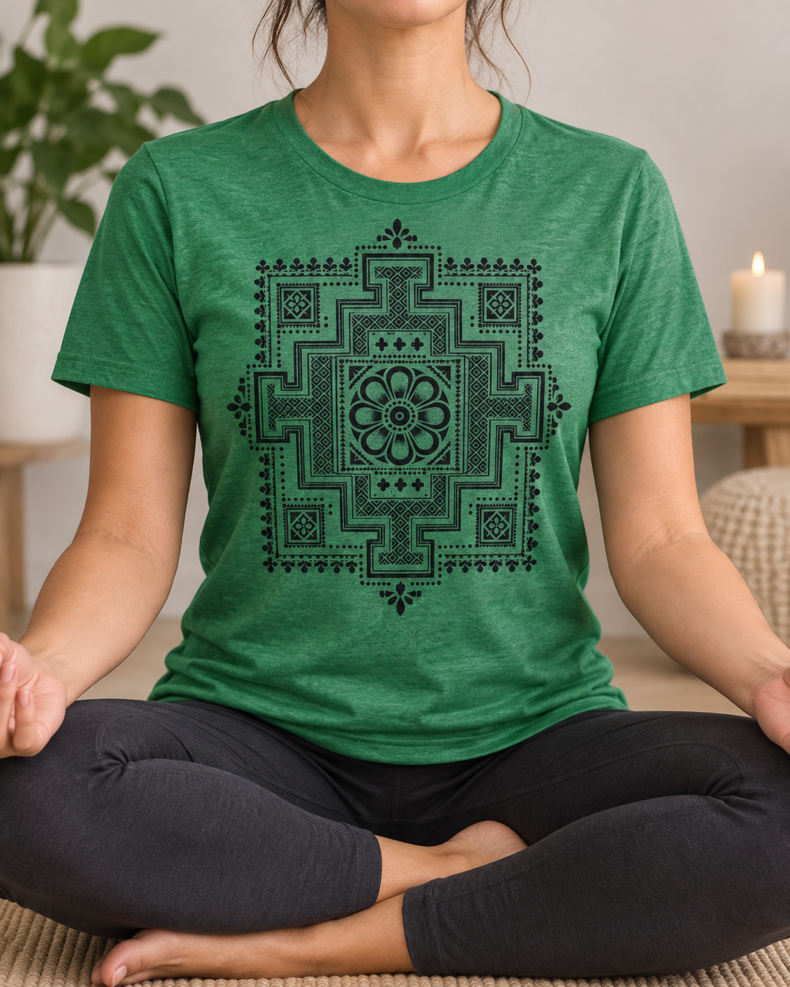 Geometric Mandala T-Shirt – Black Lotus