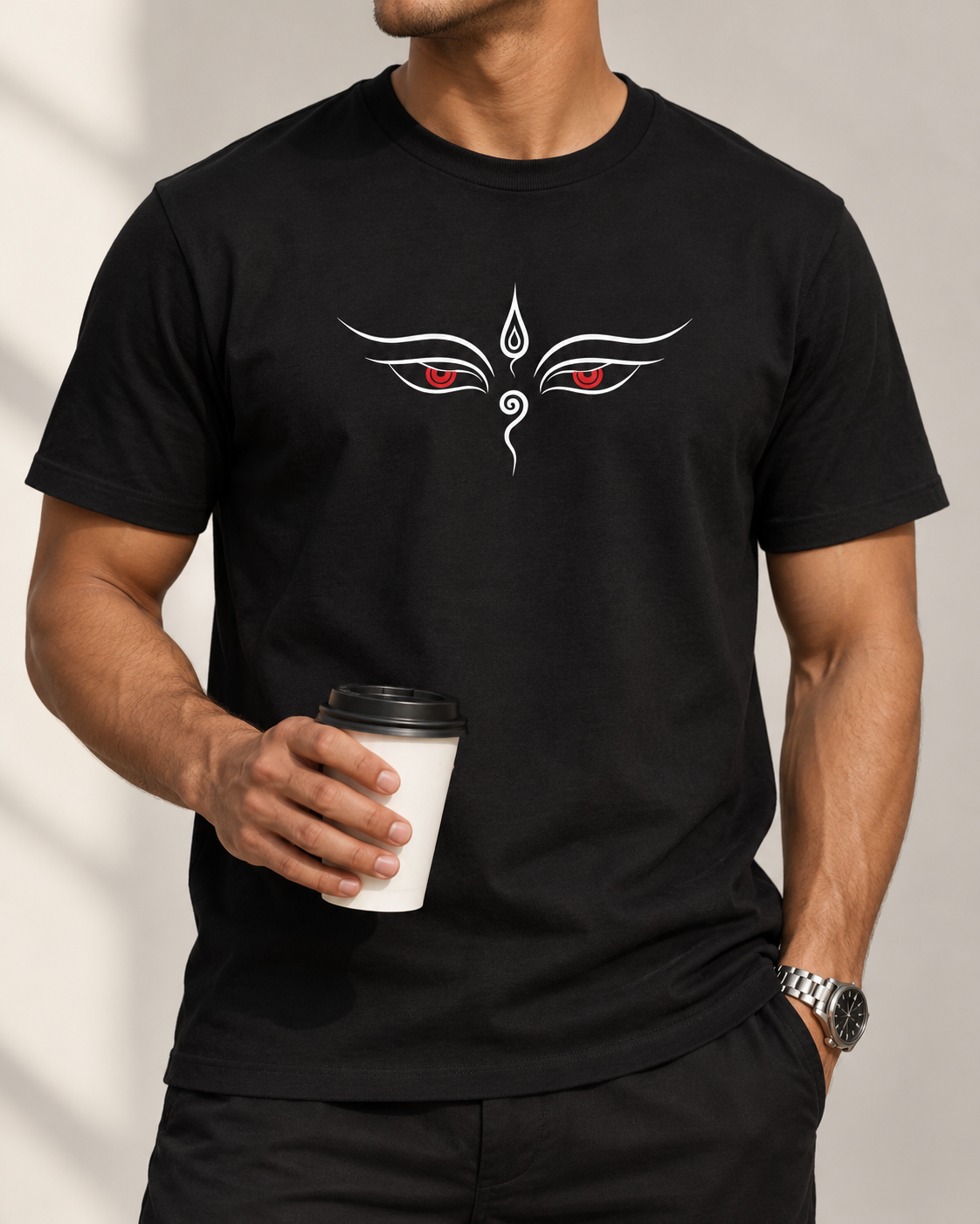 Buddha Eyes T-Shirt – Minimal Line Art