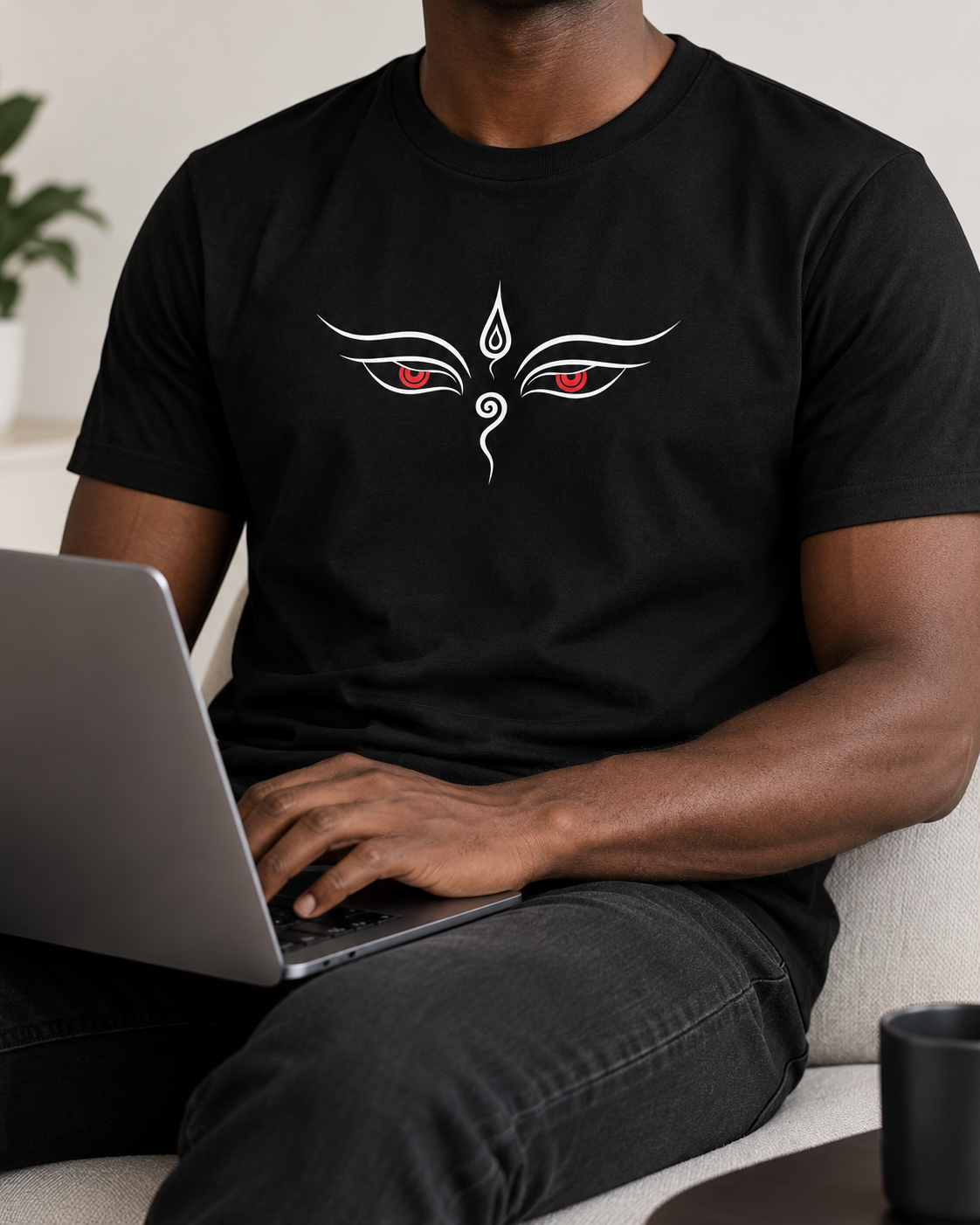 Buddha Eyes T-Shirt – Minimal Line Art