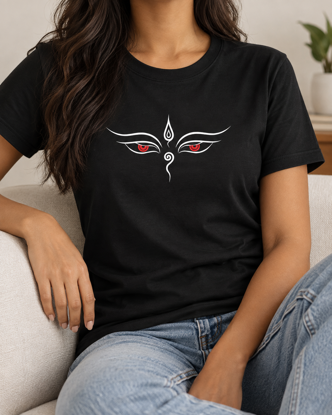 Buddha Eyes T-Shirt – Minimal Line Art