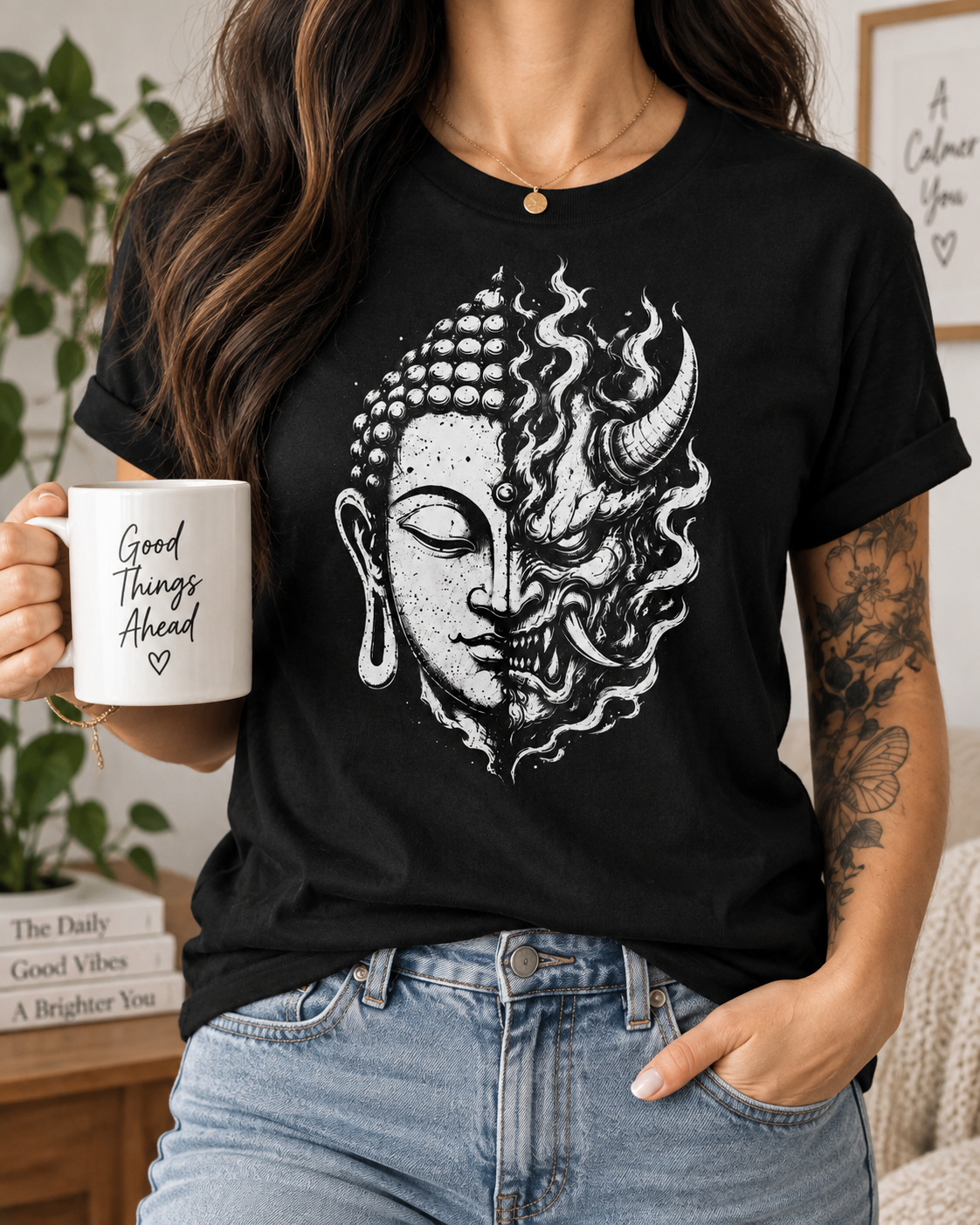 Buddha Oni T-Shirt – Split Face