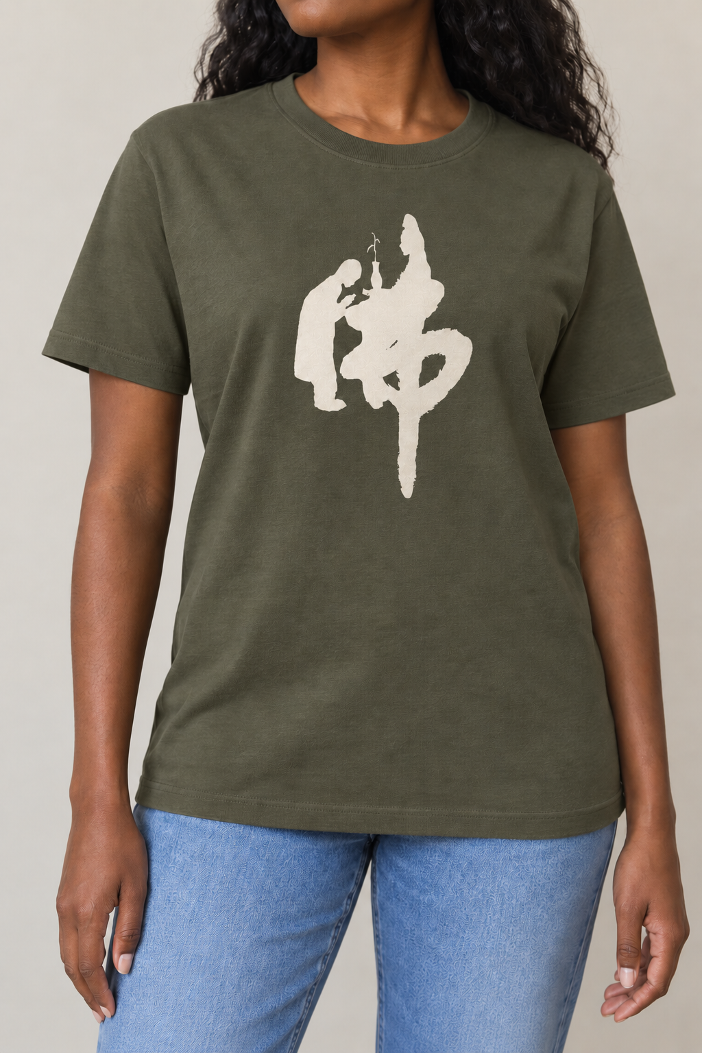 Buddha Calligraphy T-Shirt - Brush Character Graphic, Unisex