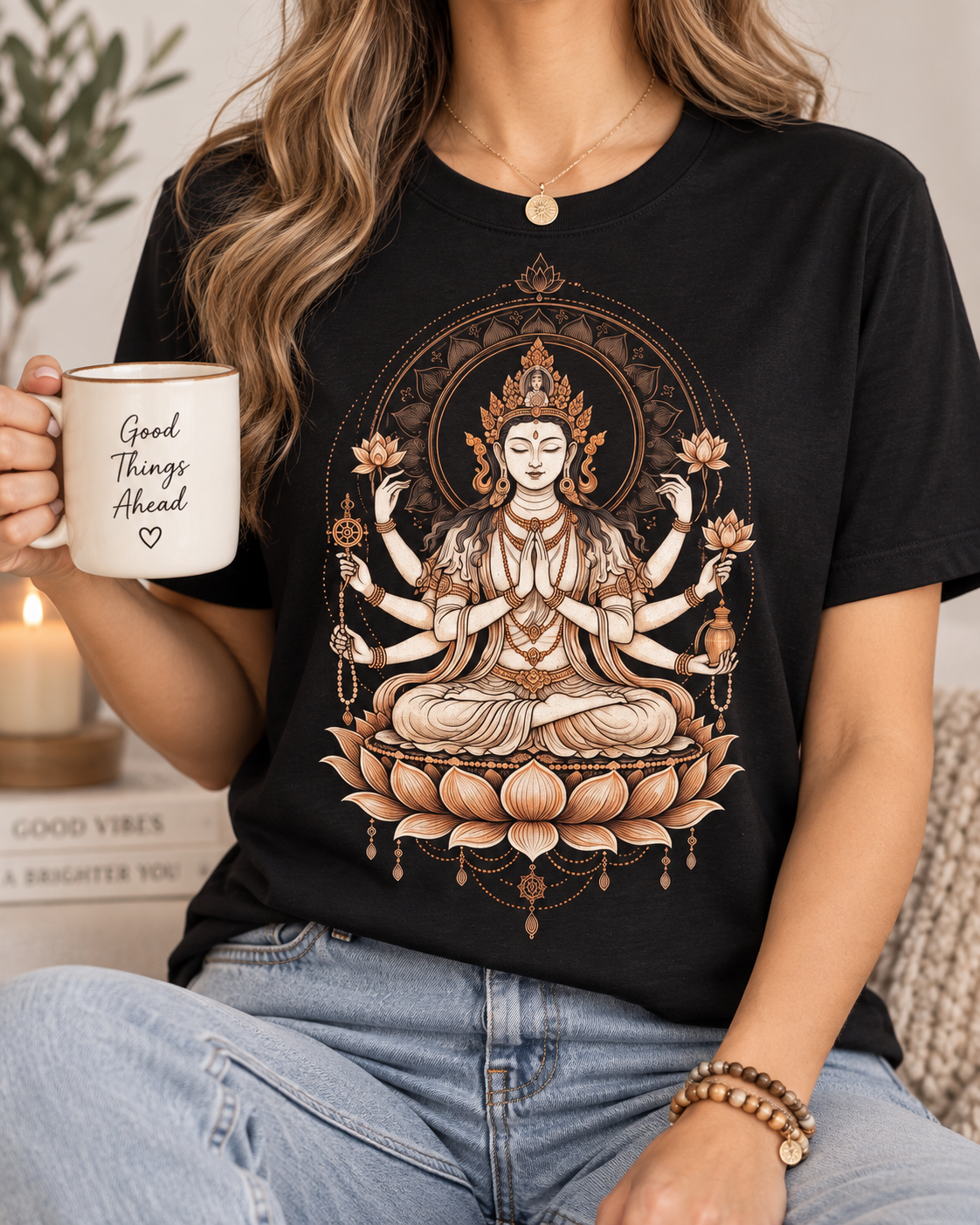 Bodhisattva T-Shirt – Multi-Armed Lotus