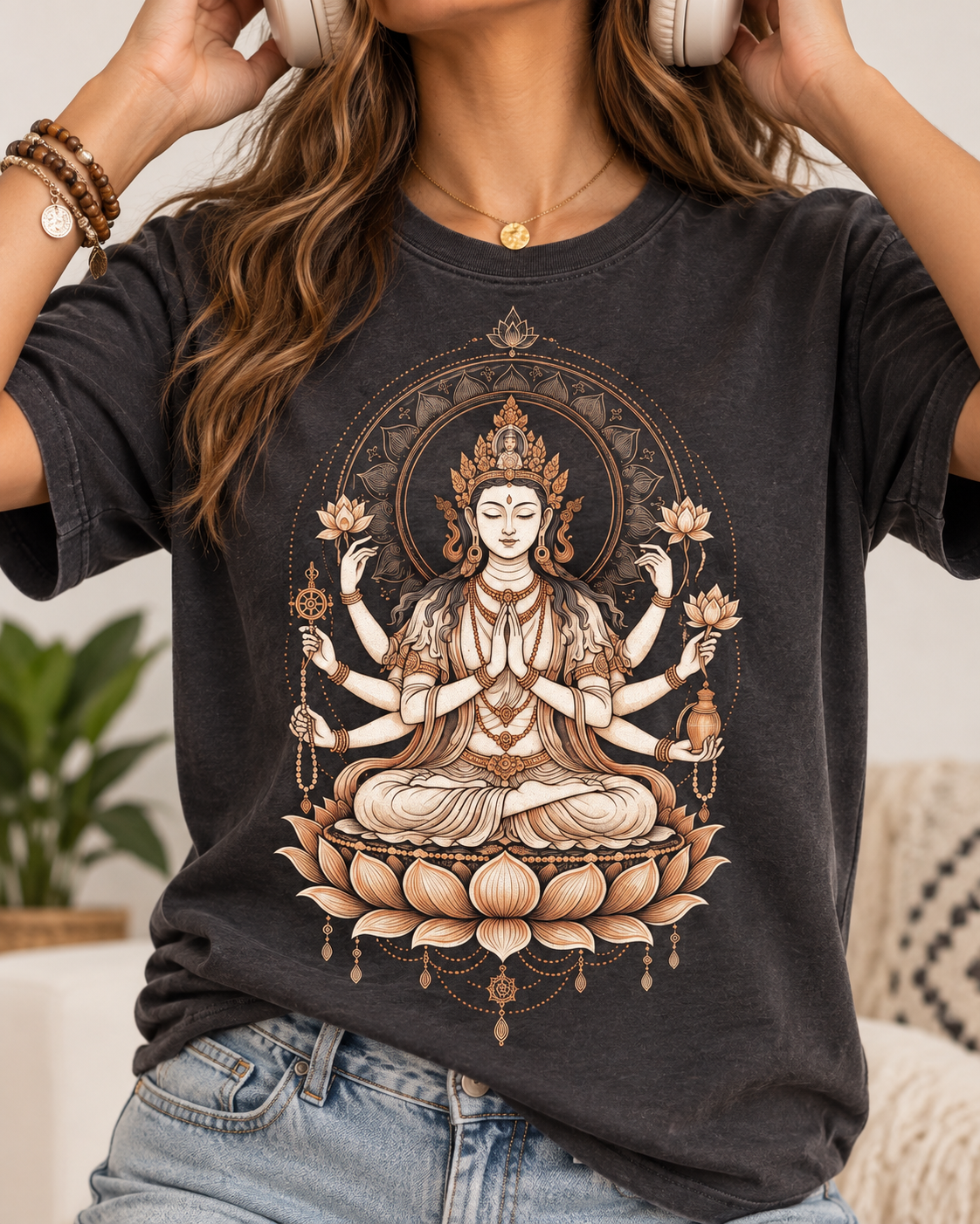Bodhisattva T-Shirt – Multi-Armed Lotus