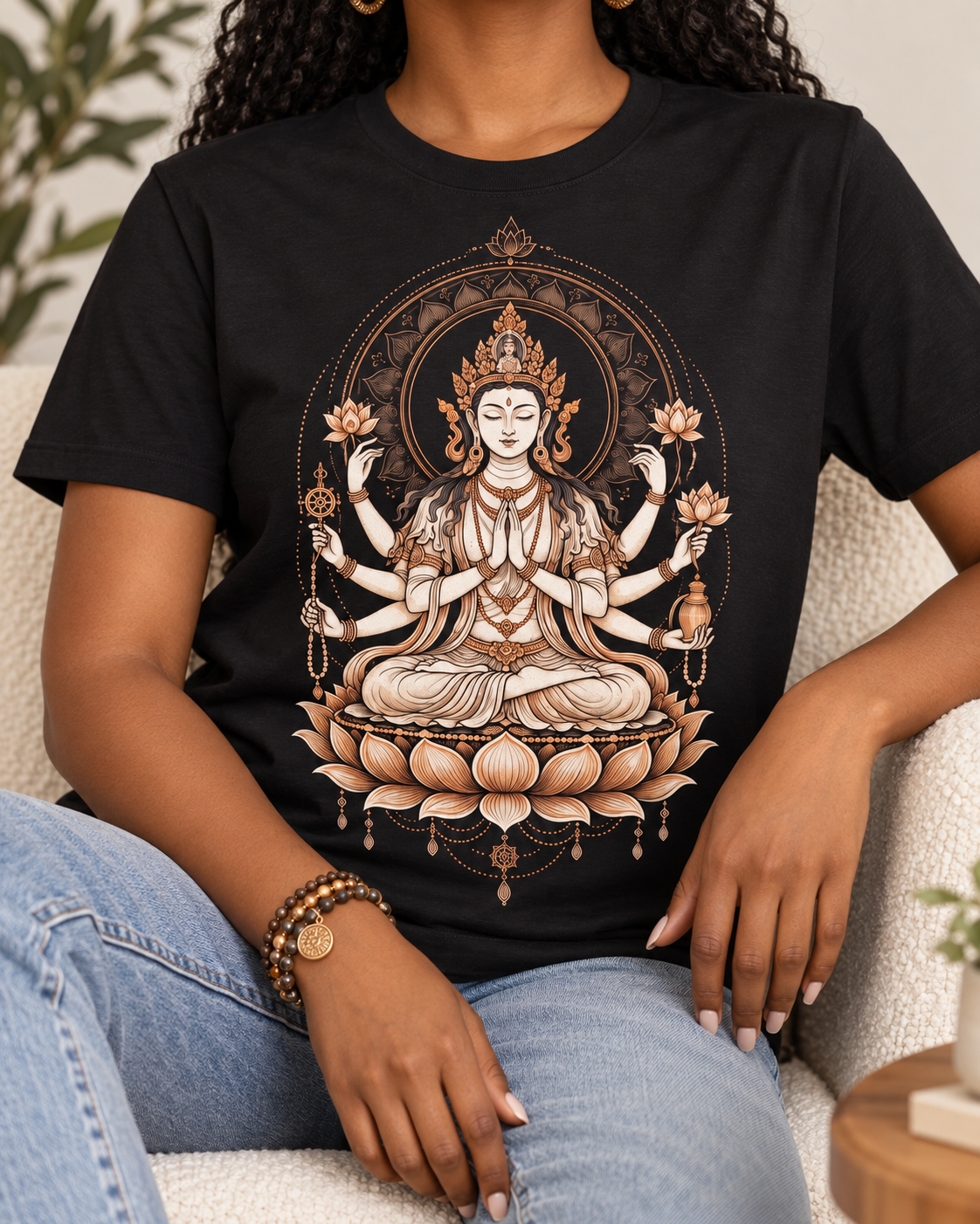 Bodhisattva T-Shirt – Multi-Armed Lotus