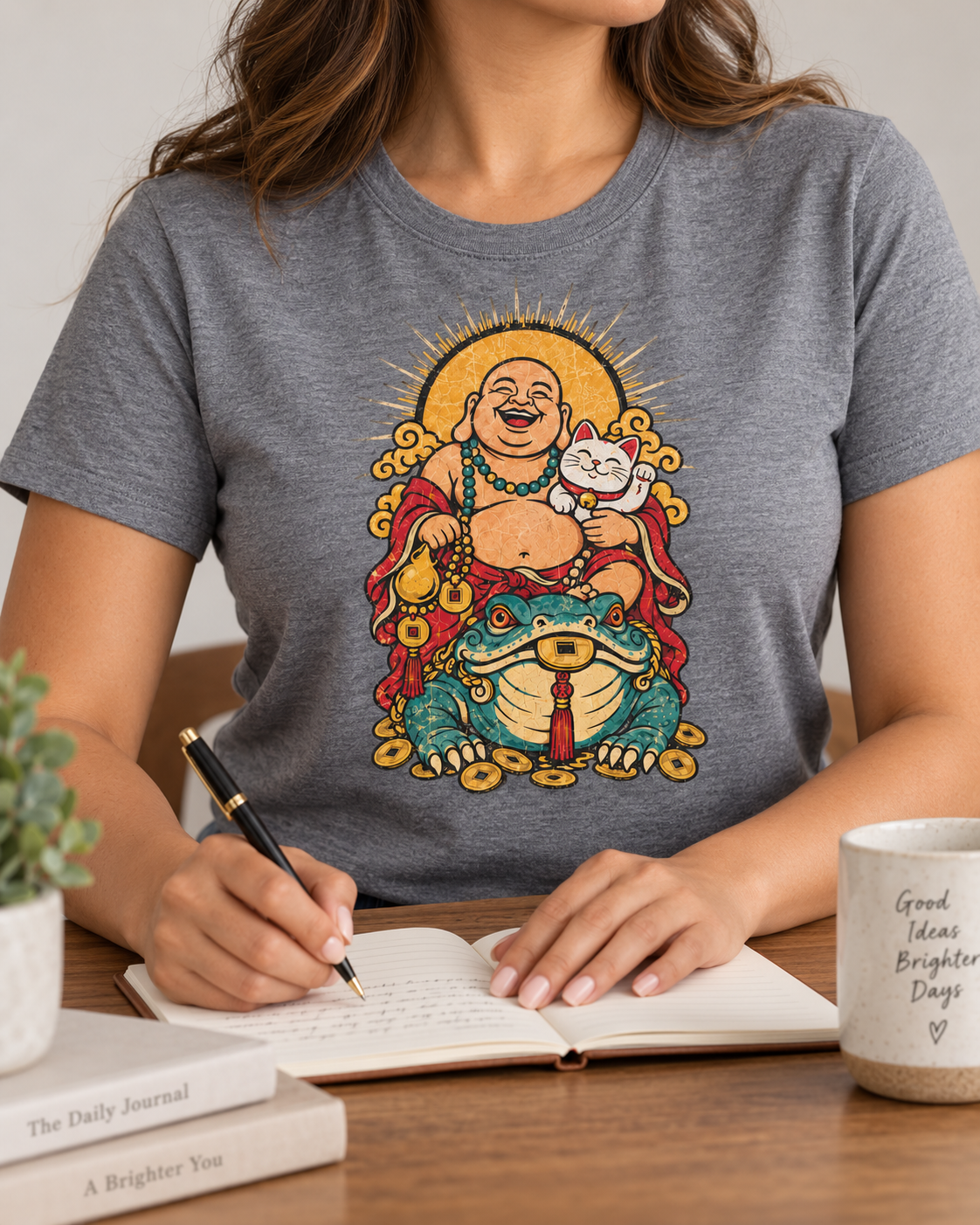 Laughing Buddha T-Shirt – Lucky Cat