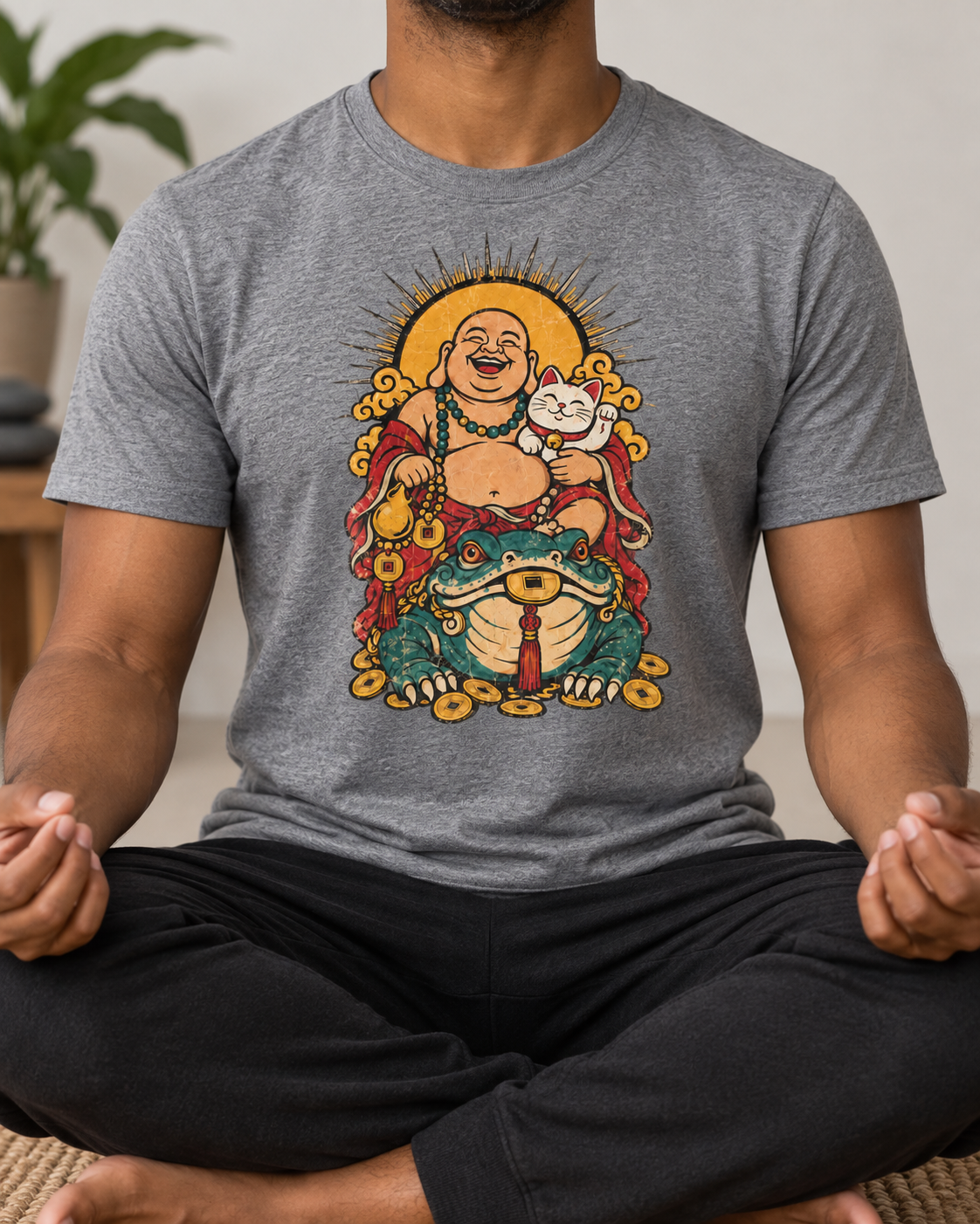 Laughing Buddha T-Shirt – Lucky Cat